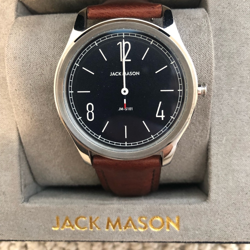 Jack mason mens leather watch